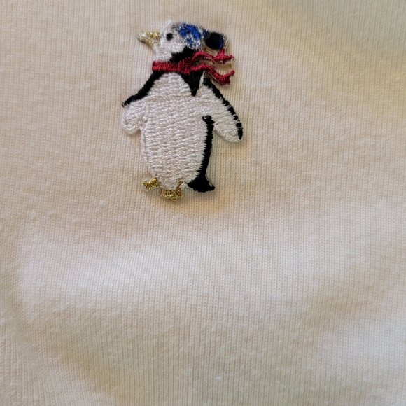 The Children's Place Cream White top With a Penguin Decal Girls Size 10 - Picture 4 of 6